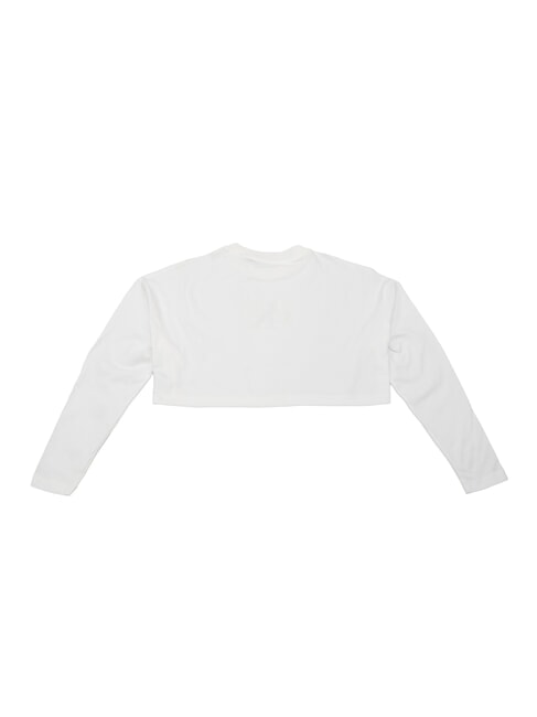 CK JEANS Tricou scurt, cu m&acirc;necă lungă alb strălucitor - tricou