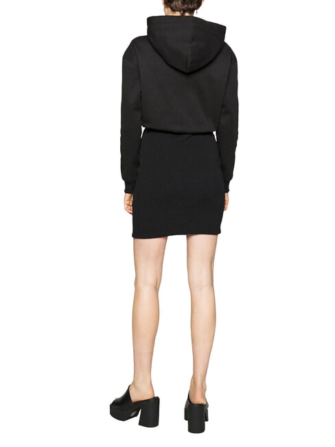 CK JEANS Rochie cu glugă ck negru/alb strălucitor - Haine de femeie