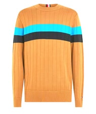 TOMMY HILFIGER TH Pulover cu guler rotund coniac / mono de trestie de zahăr - Pulovere pentru bărbați - 5
