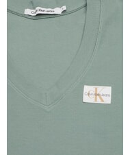 CALVIN KLEIN WOVEN LABEL Tricou din bumbac cu m&acirc;necă scurtă gri - tricou - 2