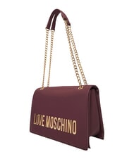 LOVE MOSCHINO BOLD LOVE Geantă de umăr, cu lanț vin - Genți femei - 4