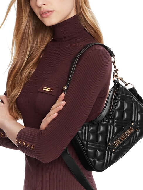 QUILTED Geantă de umăr, cu curea de umăr negru - Genți femei