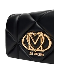 LOVE MOSCHINO EMBOSSED Geantă de umăr mini, cu lanț negru - Genți femei - 5