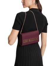 LOVE MOSCHINO SMART DAILY Poșetă cu lanț vin - Genți femei - 2