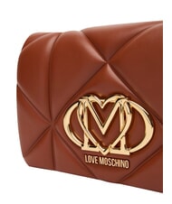 LOVE MOSCHINO EMBOSSED Geantă de umăr mini, cu lanț castan - Genți femei - 5