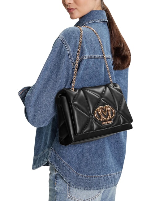 EMBOSSED Geantă de umăr / geantă crossbody negru - Genți femei