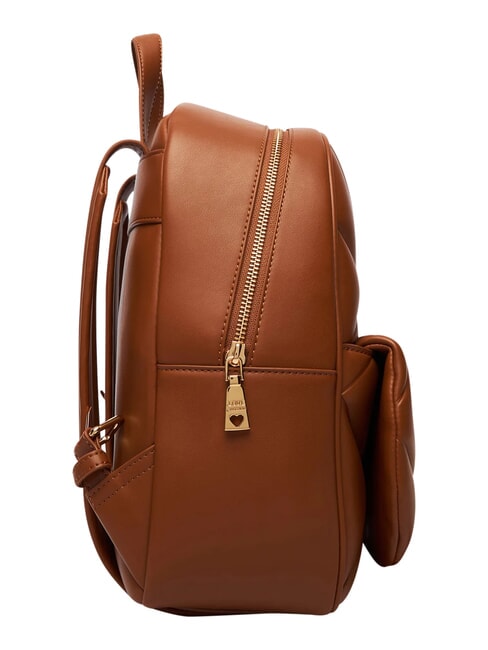 EMBOSSED Rucsac cu buzunar frontal castan - Genți femei