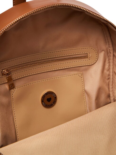 EMBOSSED Rucsac cu buzunar frontal castan - Genți femei
