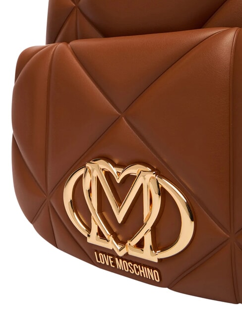 EMBOSSED Rucsac cu buzunar frontal castan - Genți femei