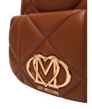 LOVE MOSCHINO EMBOSSED Rucsac cu buzunar frontal castan - Genți femei - 6