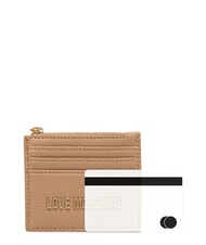 LOVE MOSCHINO SIGNATURE Suport pentru carduri cu portofel pentru monede bej - Portofele femei - 3
