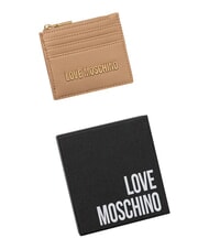 LOVE MOSCHINO SIGNATURE Suport pentru carduri cu portofel pentru monede bej - Portofele femei - 4