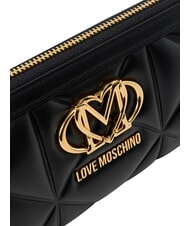 LOVE MOSCHINO EMBOSSED Portofel mare cu fermoar negru - Portofele femei - 4