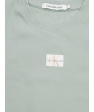 CALVIN KLEIN WOVEN LABEL Tricou din bumbac cu m&acirc;necă scurtă gri - tricou - 2