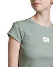 CALVIN KLEIN WOVEN LABEL Tricou din bumbac cu m&acirc;necă scurtă gri - tricou - 3