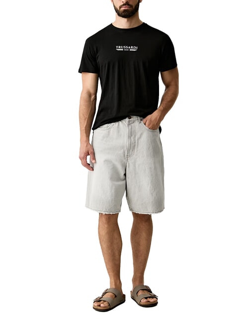 BASIC Tricou cu m&acirc;necă scurtă din bumbac negru - tricou