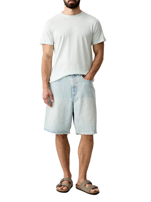 BASIC Tricou cu m&acirc;necă scurtă din bumbac azur - tricou