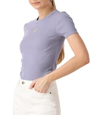 CALVIN KLEIN WASHED WOVEN LABEL Tricou din bumbac cu m&acirc;necă scurtă violet - tricou - 3