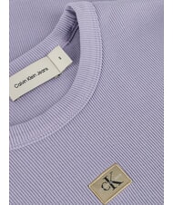 CALVIN KLEIN WASHED WOVEN LABEL Tricou din bumbac cu m&acirc;necă scurtă violet - tricou - 4