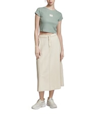 CALVIN KLEIN WOVEN LABEL Tricou din bumbac cu m&acirc;necă scurtă gri - tricou - 4