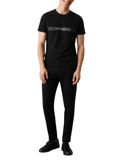 DIGITAL LEVRIERO Tricou din bumbac cu m&acirc;necă scurtă negru - tricou