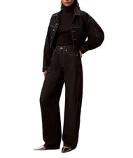 CALVIN KLEIN CK JEANS Pulover cu guler &icirc;nalt, m&acirc;necă lungă ck negru - Pulovere pentru femei - 3