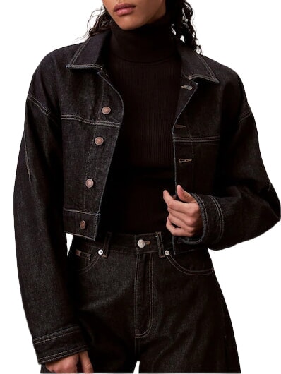 CK JEANS Pulover cu guler &icirc;nalt, m&acirc;necă lungă ck negru - Pulovere pentru femei