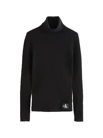 CK JEANS Pulover cu guler &icirc;nalt, m&acirc;necă lungă ck negru - Pulovere pentru femei