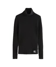 CALVIN KLEIN CK JEANS Pulover cu guler &icirc;nalt, m&acirc;necă lungă ck negru - Pulovere pentru femei - 6