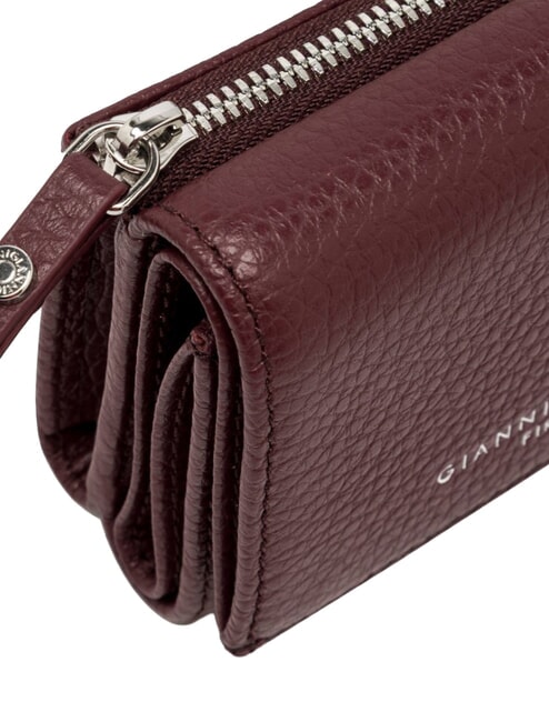 WALLETS GRAIN Portofel mic din piele pietrișată rubin antic - Portofele femei