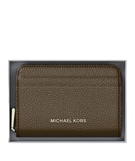 MICHAEL KORS JET SET Portcard din piele cu portofel pentru monede loden - Portofele femei - 4