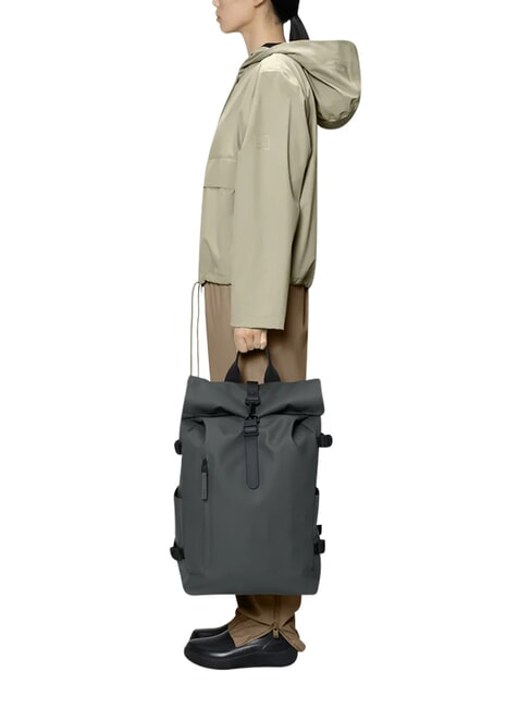ROLLTOP RUCKSACK Rucsac gri &icirc;nchis - Rucsacuri pentru școală și timp liber