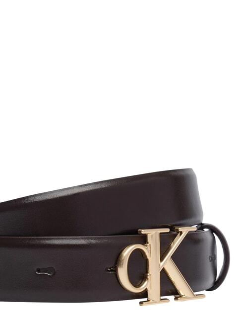 ROUND CK BUCKLE Curea de piele argint delicios/antic - Curele