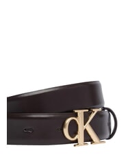 CALVIN KLEIN ROUND CK BUCKLE Curea de piele argint delicios/antic - Curele - 3