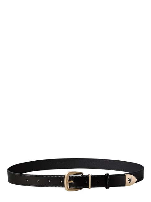 HW END TIP Curea de piele negru / auriu deschis antic - Curele
