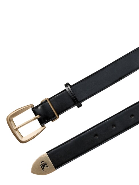 HW END TIP Curea de piele negru / auriu deschis antic - Curele