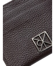 CALVIN KLEIN HARDWARE EMBLEM PEBB Portcard plat din piele argint delicios/antic - Portofele femei - 3