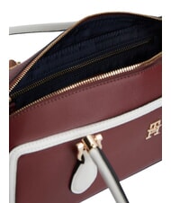 TOMMY HILFIGER TH GRACE Geantă de umăr catifea maro - Genți femei - 4