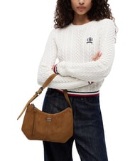 TOMMY HILFIGER TJW SLOUCHY Geantă de umăr, din piele &icirc;ntoarsă kaki &icirc;nchis de munte - Genți femei - 2