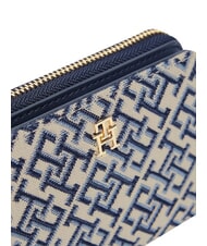 TOMMY HILFIGER TH ICON Portofel mic cu fermoar mono albastru - Portofele femei - 3