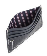 TOMMY HILFIGER TH MICRO FLAG Portcard plat din piele albastru spațial - Portofele bărbați - 3