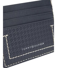 TOMMY HILFIGER TH MICRO FLAG Portcard plat din piele albastru spațial - Portofele bărbați - 4