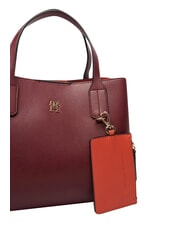 TOMMY HILFIGER TH ICON Geantă de m&acirc;nă, cu curea de umăr catifea maro - Genți femei - 5