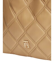 TOMMY HILFIGER TH FEMININE Geantă de umăr matlasată kaki clasic - Genți femei - 5