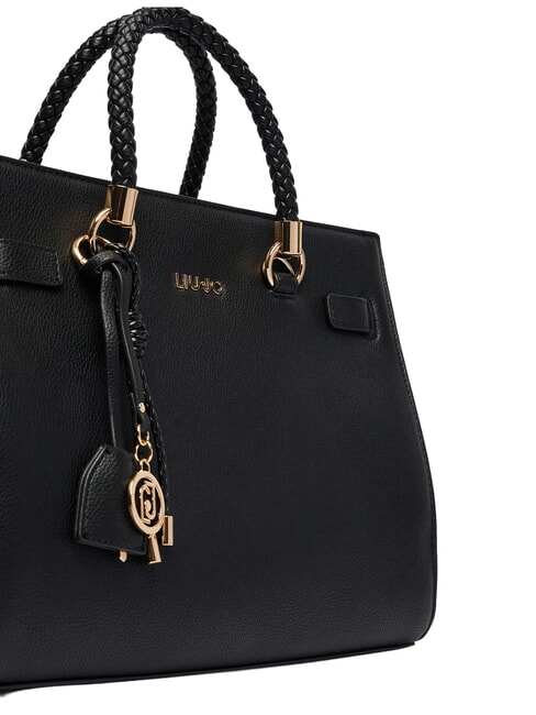 MANHATTAN Geantă de m&acirc;nă tip shopper, cu curea de umăr BLACK - Genți femei