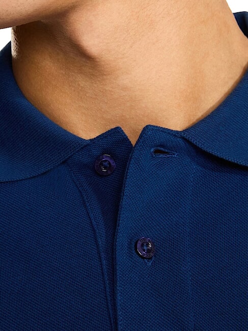 ESSENTIAL Tricou polo cu m&acirc;necă scurtă albastru de vară - maiou Polo