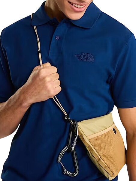 ESSENTIAL Tricou polo cu m&acirc;necă scurtă albastru de vară - maiou Polo