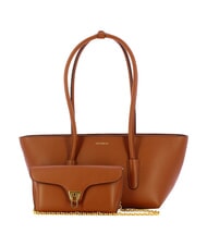 COCCINELLE DOUBLE BEAT Geantă de cumpărături cu clutch coniac - Genți femei - 4