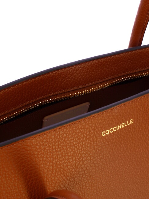 DOUBLE BEAT Geantă de cumpărături cu clutch coniac - Genți femei