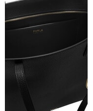 FURLA AVA Geantă mare de cumpărături din piele gri noroios + lemn de trandafir int. - Genți femei - 4